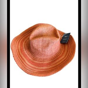 UNIVERSAL THREAD GOOD CO. WOMAN'S COWBOY ORANGE STRIPED HAT NWT S/M